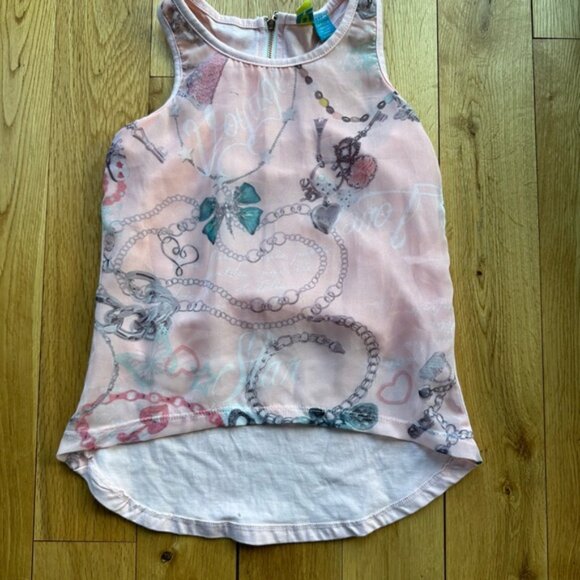 U Pink Boutique Sheer Tank Top Girls Outfit 6 Black Leggings Heart Locket Bows - Picture 2 of 8